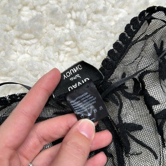 David and Young Black Lace Cardigan Duster Kimono Cover Up EE12 - Picture 4 of 5